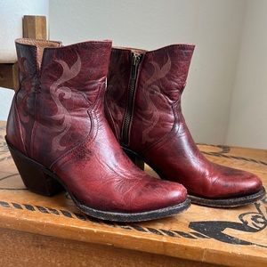 Red Lucchese short boots
